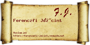 Ferenczfi Jácint névjegykártya